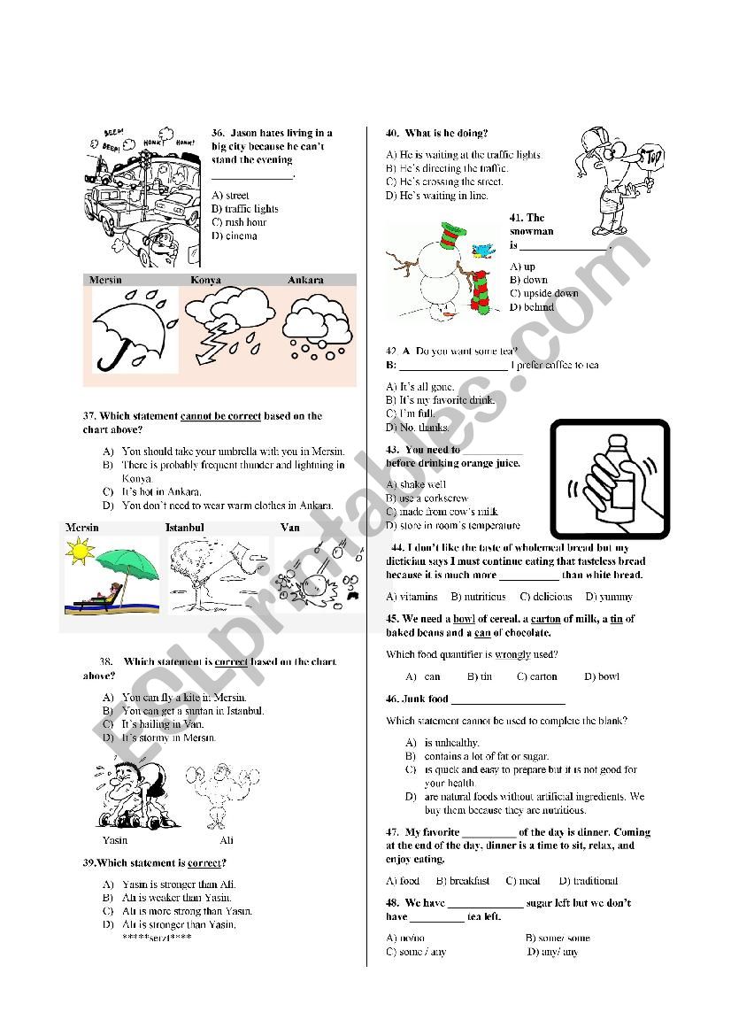 Elementary Revision (part 2.2) [daily routines, weather,feelings,present simple vs. cont etc..) [repost]